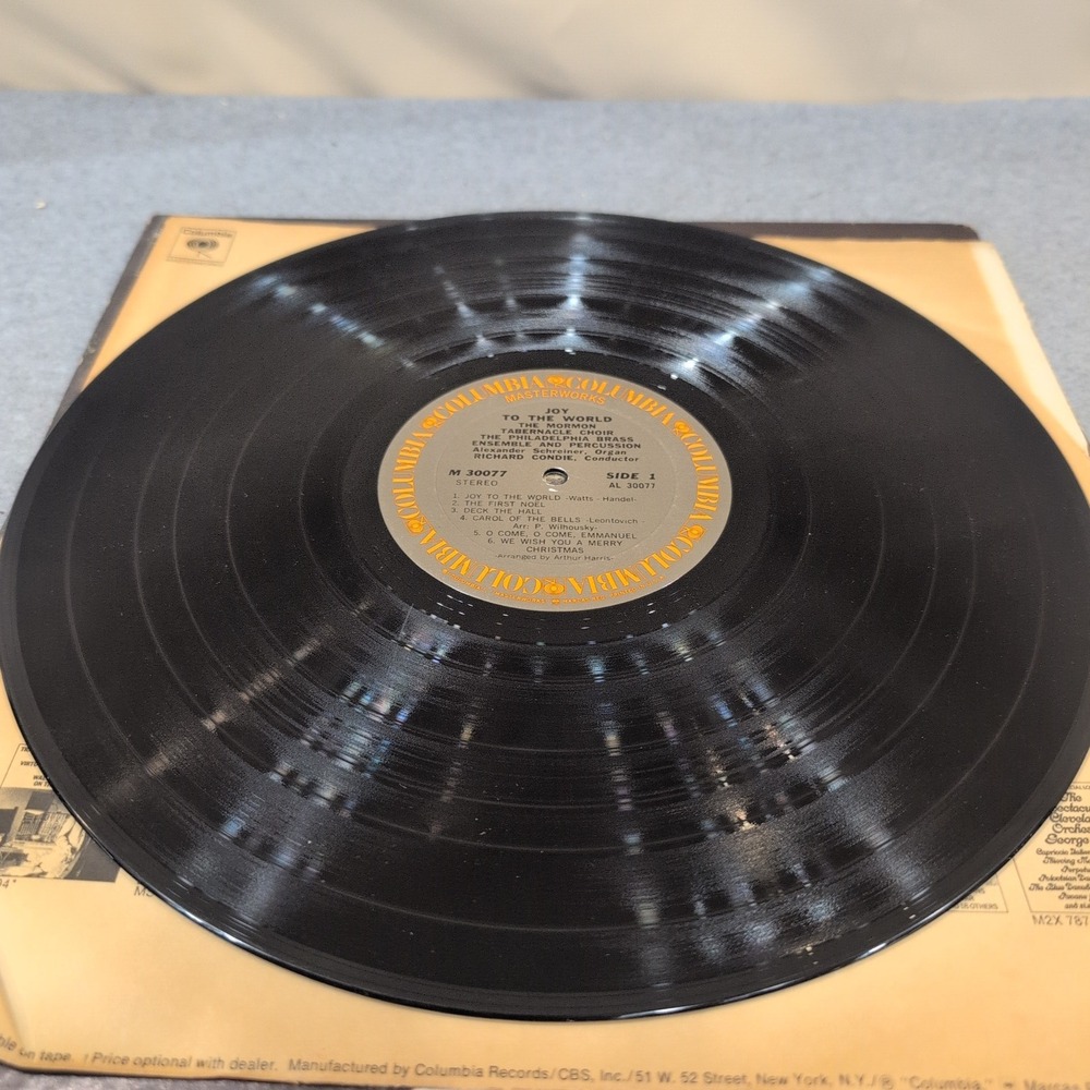 Joy To The World Mormon Tabernacle Choir Philadelphia Brass Vinyl LP M 30077 - Picture 3 of 7